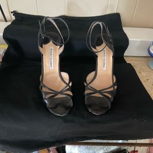 Manolo Blahnik, black heel pumps, size 38 1/2 sandals